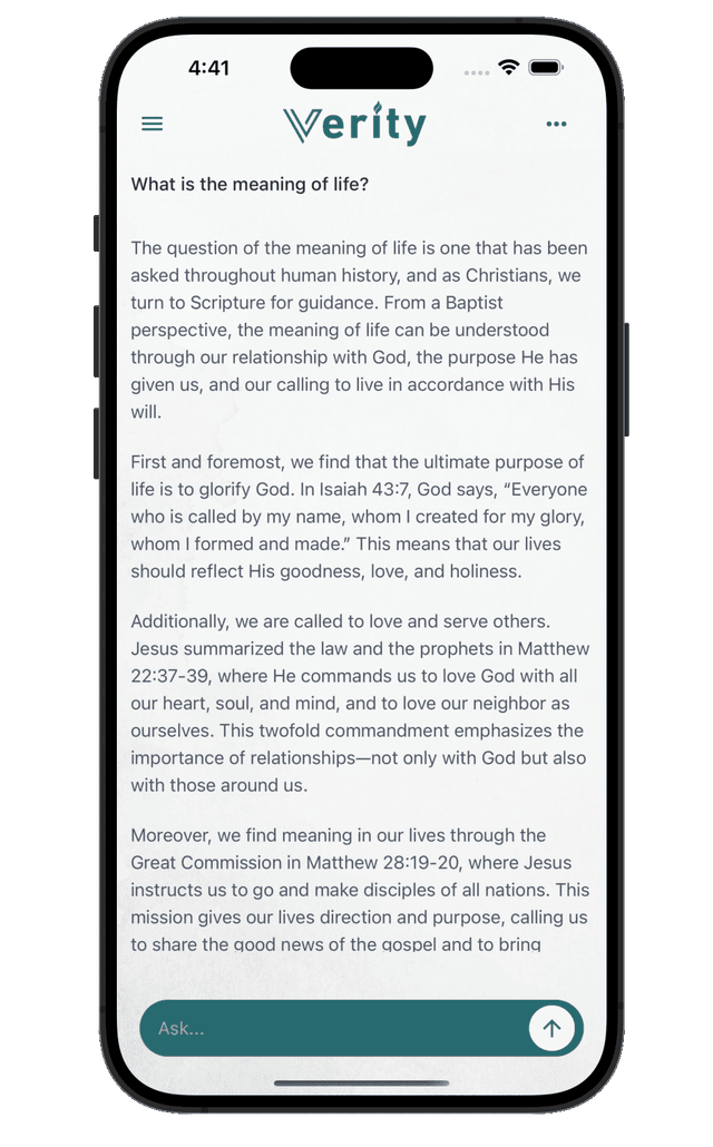 Verity question screen